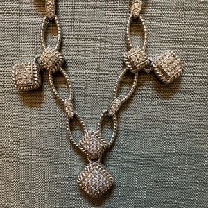 Judith Ripka Silver Necklace with Geometric Design